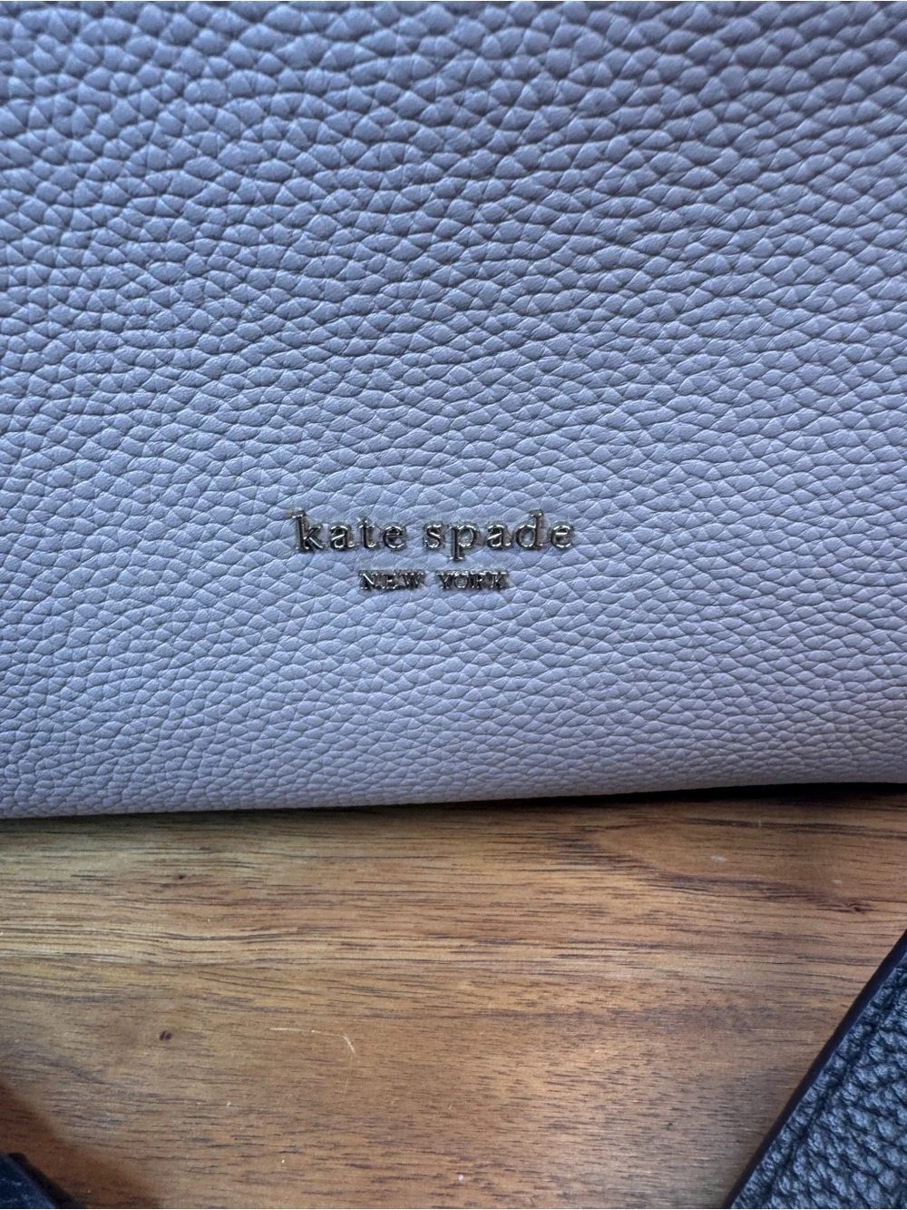 kate spade Knott Colorblocked Medium Two-Tone Pebbled Leather Bag Tan and Black